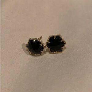 Kendra Scott black and gold stud earrings